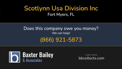 Scotlynn Usa Division Inc 9597 Gulf Research Ln Fort Myers, FL DOT:3256375 MC:710411 1 (800) 263-9117 1 (888) 263-1888